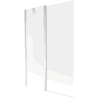 Mexen Flip Badewannenabtrennung 2-flügelig 120 x 150 cm, satiniert, Chrom - 894-120-101-01-30