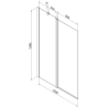 Mexen Flip Badewannenfaltwand 2-flügelig 120 x 150 cm, matt, gold - 894-120-101-50-30