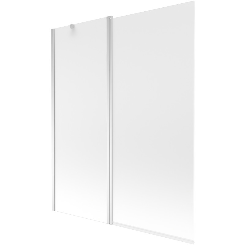 Mexen Flip 2-flügelige Badewannenwand 140 x 150 cm, Milchglas, Chrom - 894-140-101-01-30