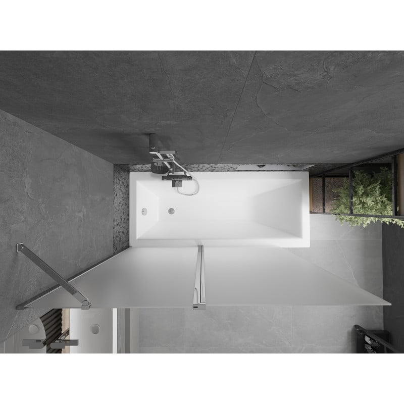 Mexen Flip Duschabtrennung 2-flügelig 140 x 150 cm, satiniert, Chrom - 894-140-101-01-30