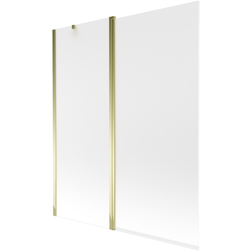Mexen Flip 2-flügelige Badewannenabtrennung 140 x 150 cm, mattiert, gold - 894-140-101-50-30