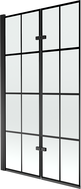 Mexen Castor Badewannenabtrennung 2-flügelig 100 x 150 cm, schwarzes Gitter, schwarz - 892-100-002-70-77