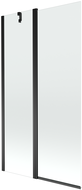 Mexen Flip Badewannenfaltwand 2-flügelig 100 x 150 cm, transparent, schwarz - 894-100-101-70-00