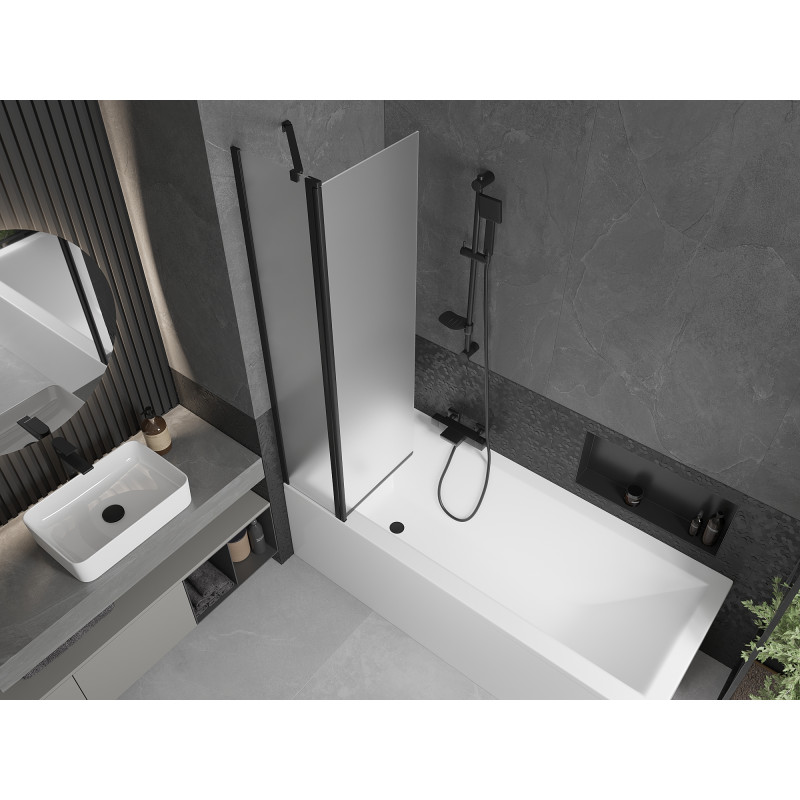 Mexen Flip Duschwand 2-flügelig 80 x 150 cm, satiniert, schwarz - 894-080-101-70-30