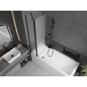 Mexen Flip zweiflügelige Badewannenabtrennung 80 x 150 cm, mattiert, schwarz - 894-080-101-70-30
