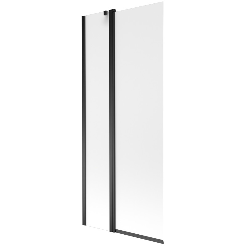 Mexen Flip 2-flügelige Badewannenabtrennung 80 x 150 cm, Milchglas, schwarz - 894-080-101-70-30