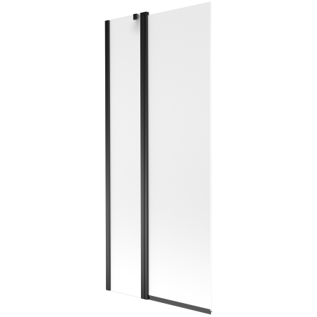 Mexen Flip 2-flügelige Badewannenabtrennung 80 x 150 cm, Milchglas, schwarz - 894-080-101-70-30