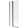 Mexen Flip 2-flügelige Badewannenabtrennung 80 x 150 cm, Milchglas, schwarz - 894-080-101-70-30