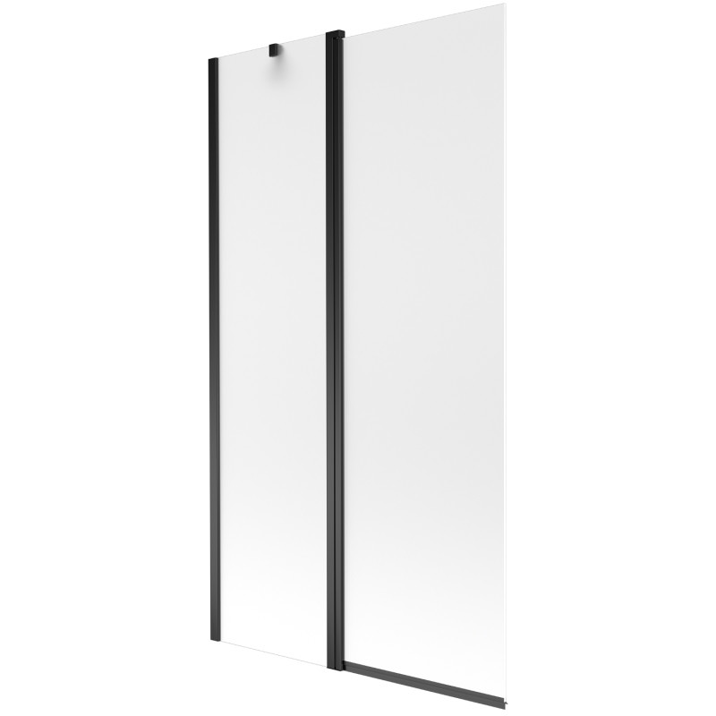Mexen Flip 2-flügelige Badewannenwand 100 x 150 cm, Mattglas, Schwarz - 894-100-101-70-30