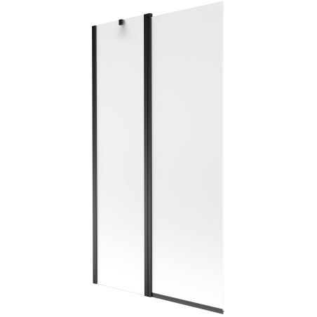 Mexen Flip Badewannenfaltwand 2-teilig 100 x 150 cm, Frost, Schwarz - 894-100-101-70-30