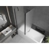 Mexen Flip Badewannenfaltwand 2-flügelig 140 x 150 cm, Milchglas, schwarz - 894-140-101-70-30