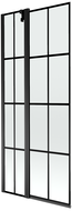 Mexen Flip zweiflügeliger Badewannenaufsatz 80 x 150 cm, schwarzes Gitter, schwarz - 894-080-101-70-77