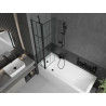 Mexen Flip zweiflügeliger Badewannenaufsatz 80 x 150 cm, schwarzes Gitter, schwarz - 894-080-101-70-77