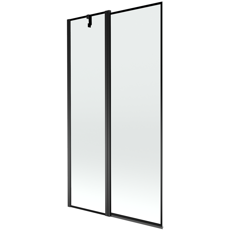 Mexen Flip zweiflügelige Badewannenwand 100 x 150 cm, schwarzer Rahmen, schwarz - 894-100-101-70-70