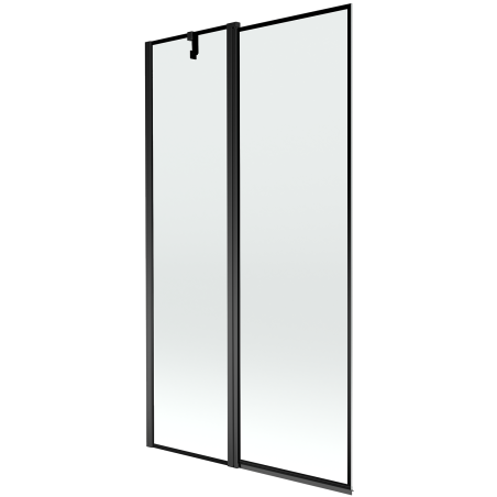 Mexen Flip zweiflügelige Badewannenwand 100 x 150 cm, schwarzer Rahmen, schwarz - 894-100-101-70-70