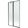 Mexen Flip zweiflügelige Badewannenwand 100 x 150 cm, schwarzer Rahmen, schwarz - 894-100-101-70-70