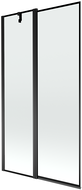 Mexen Flip zweiflügelige Badewannenwand 100 x 150 cm, schwarzer Rahmen, schwarz - 894-100-101-70-70