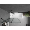 Mexen Flip zweiflügelige Badewannenwand 100 x 150 cm, schwarzer Rahmen, schwarz - 894-100-101-70-70