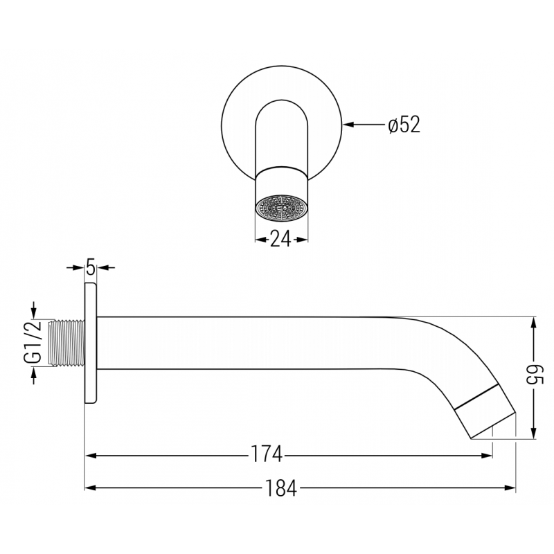 Mexen Kai Wand-Wannenarmatur, weiß - 79371-20