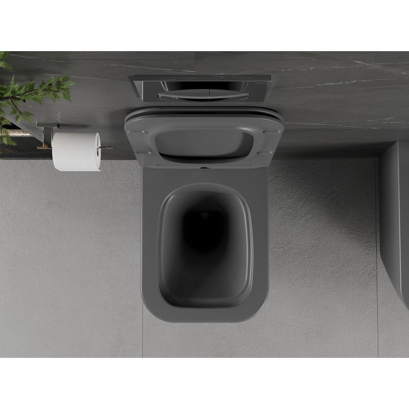 Mexen Madox WC-Bowl Rimless mit Slim-Softclose-Sitz, Duroplast, dunkelgrau matt - 30154061