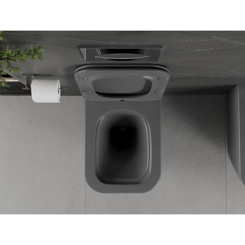 Mexen Madox WC-Schüssel Rimless mit langsam schließendem Slim-Sitz, Duroplast, dunkelgrau matt - 30154061