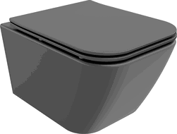 Mexen Madox WC-Schüssel Rimless mit langsam schließendem Slim-Sitz, Duroplast, dunkelgrau matt - 30154061