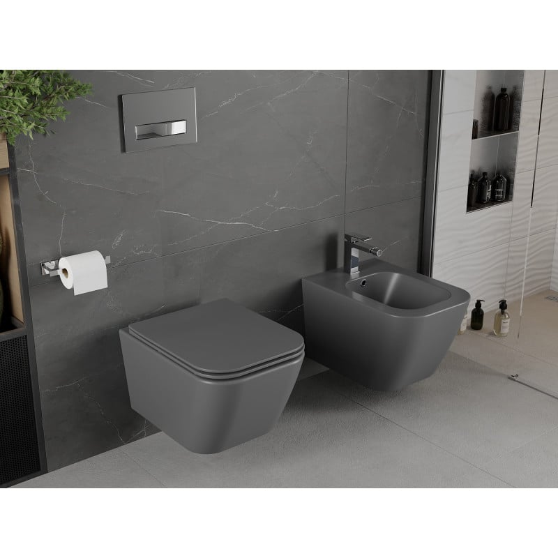 Mexen Madox Hänge-Bidet, dunkelgrau matt - 35155161