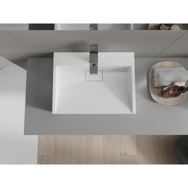 Mexen Ava Aufsatzwaschbecken aus Konglomerat 1/O 50 x 38 cm, weiß - 23015001