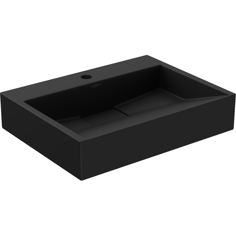 Mexen Ava Aufsatzwaschbecken aus Konglomerat 1/O 50 x 38 cm, schwarz - 23015071