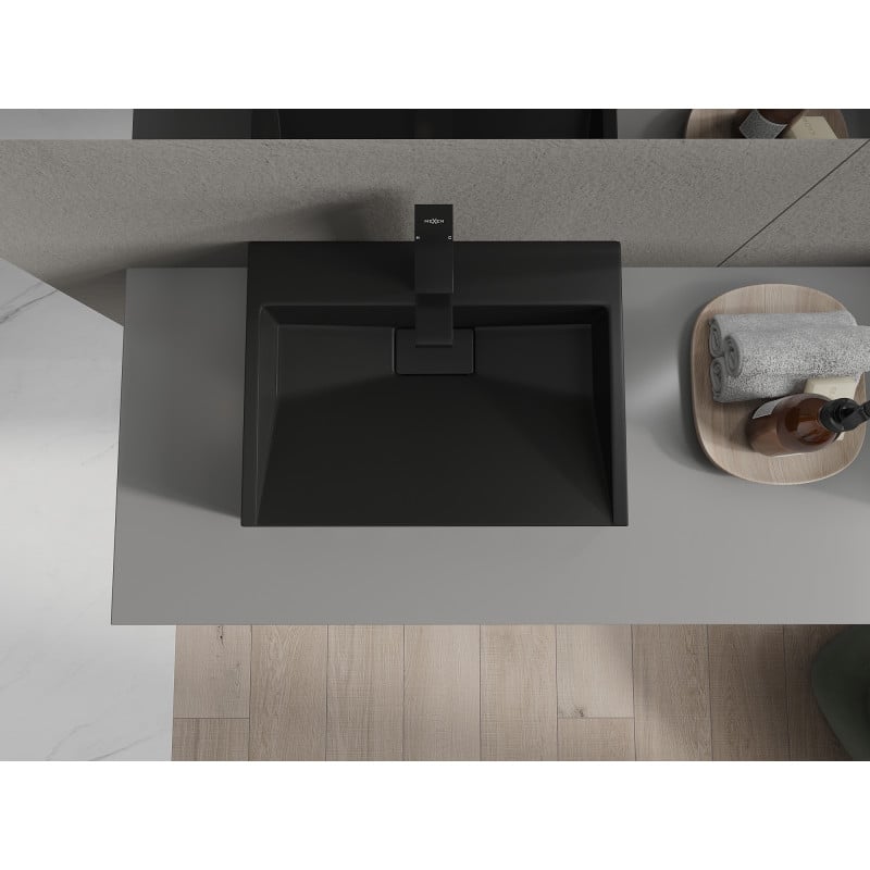Mexen Ava Aufsatzwaschbecken aus Konglomerat 1/O 50 x 38 cm, schwarz - 23015071