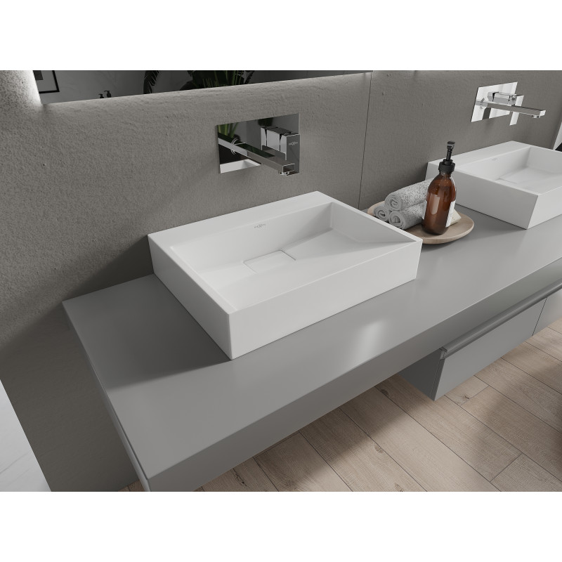 Mexen Ava Aufsatzwaschbecken aus Konglomerat B/O 50 x 38 cm, weiß - 23015000