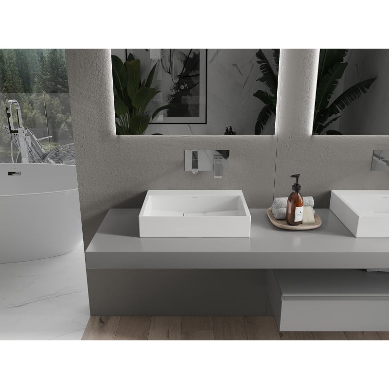 Mexen Ava Aufsatzwaschbecken aus Konglomerat B/O 50 x 38 cm, weiß - 23015000