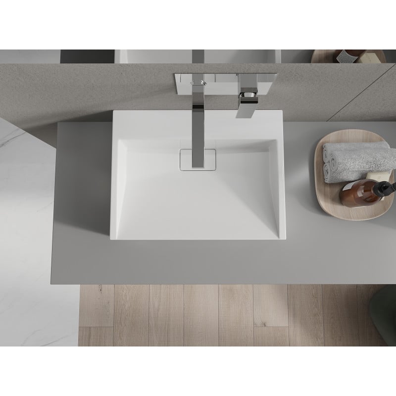 Mexen Ava Aufsatzwaschbecken aus Konglomerat B/O 50 x 38 cm, weiß - 23015000