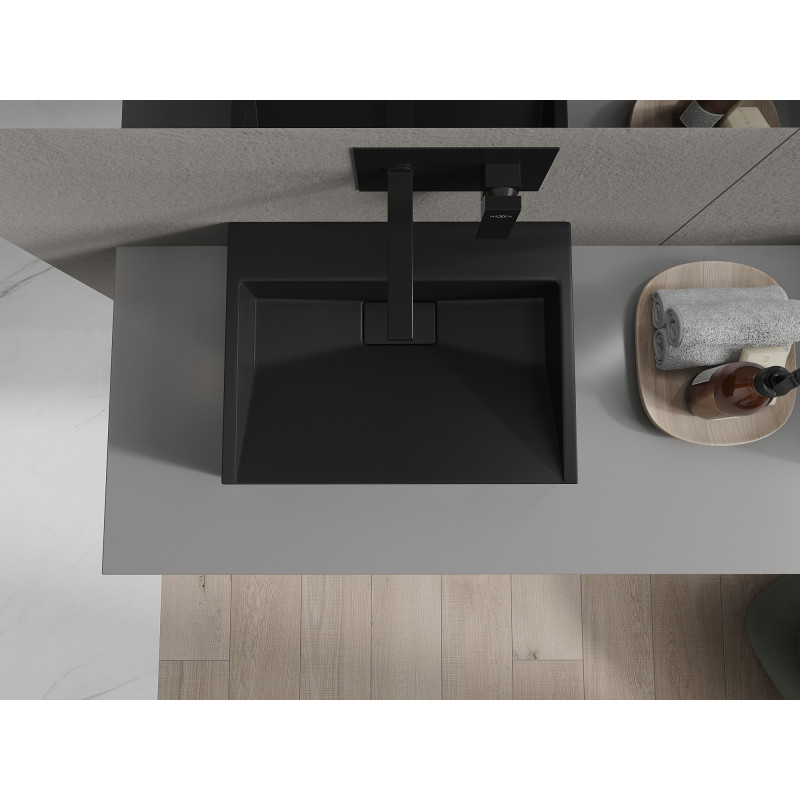 Mexen Ava Aufsatzwaschbecken aus Konglomerat B/O 50 x 38 cm, schwarz - 23015070