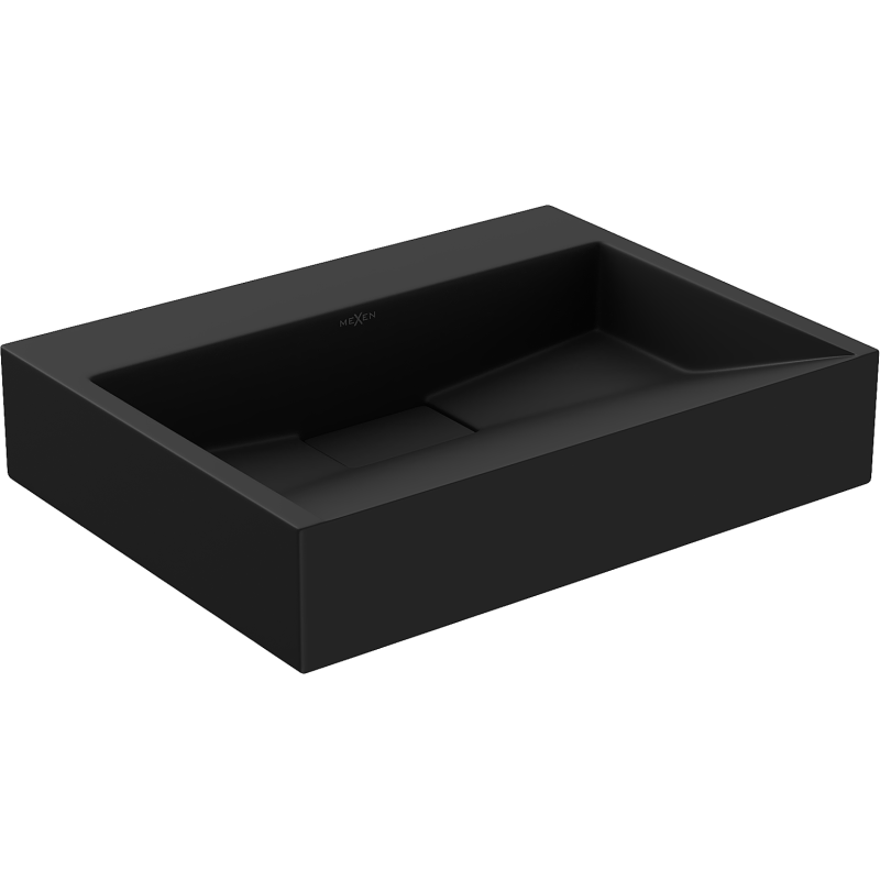 Mexen Ava Aufsatzwaschbecken aus Konglomerat B/O 50 x 38 cm, schwarz - 23015070