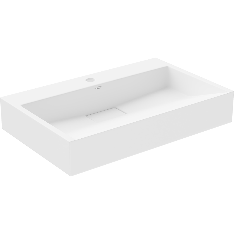 Mexen Ava Aufsatzwaschbecken aus Konglomerat 1/O 60 x 38 cm, weiß - 23016001