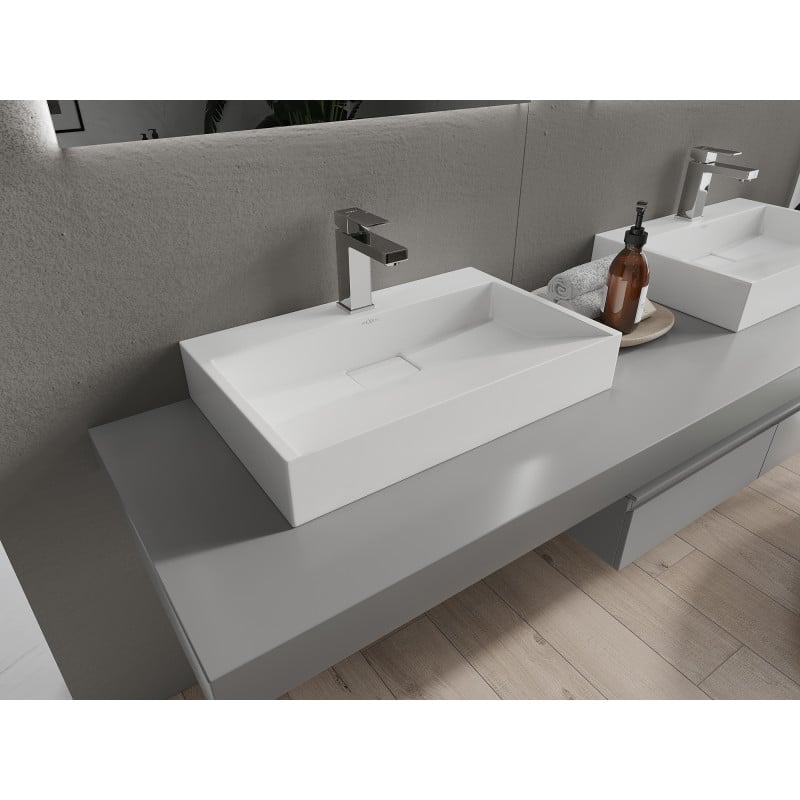 Mexen Ava Aufsatzwaschbecken aus Konglomerat 1/O 60 x 38 cm, weiß - 23016001