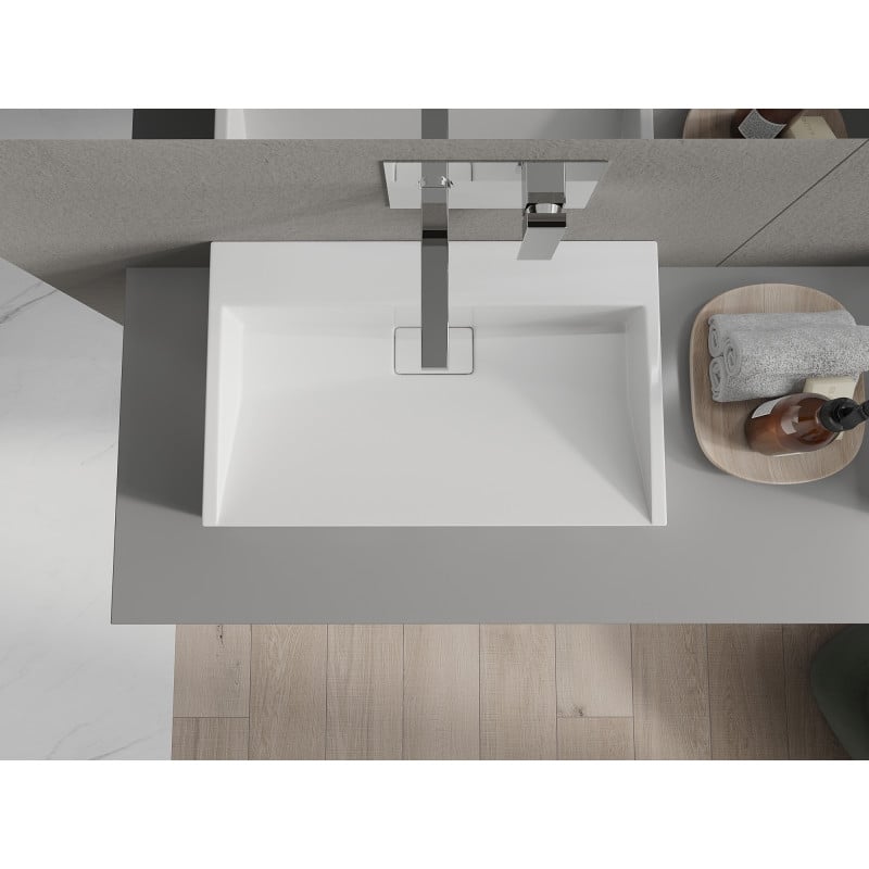 Mexen Ava Aufsatzwaschbecken aus Konglomerat B/O 60 x 38 cm, weiß - 23016000