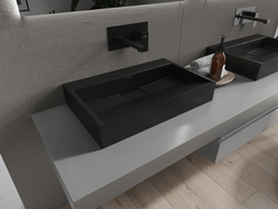 Mexen Ava Aufsatzwaschbecken aus Konglomerat B/O 60 x 38 cm, schwarz - 23016070