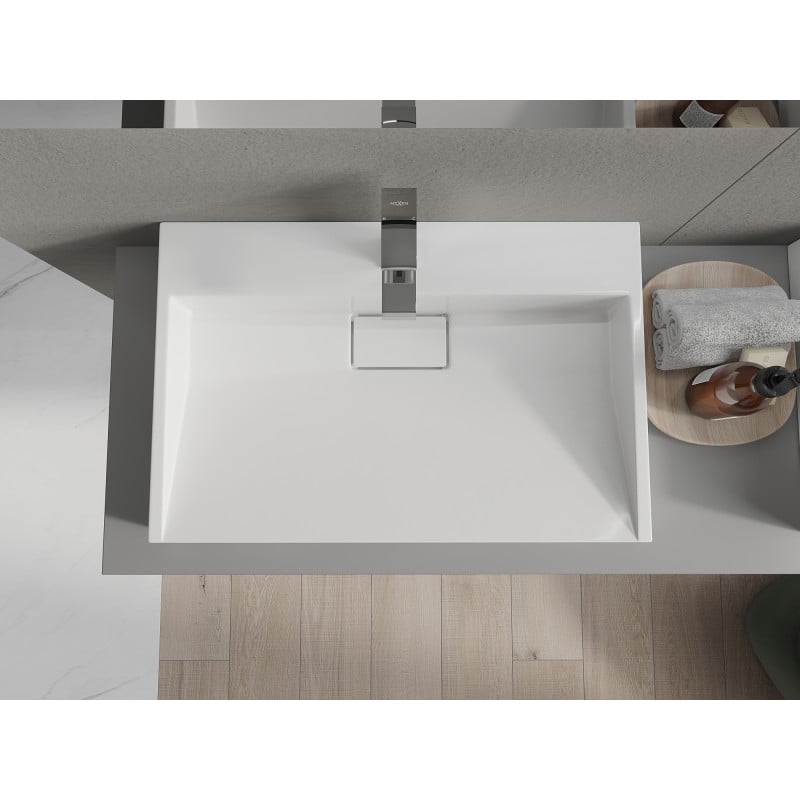 Mexen Ava Aufsatzwaschbecken aus Konglomerat 1/O 70 x 46 cm, weiß - 23017001