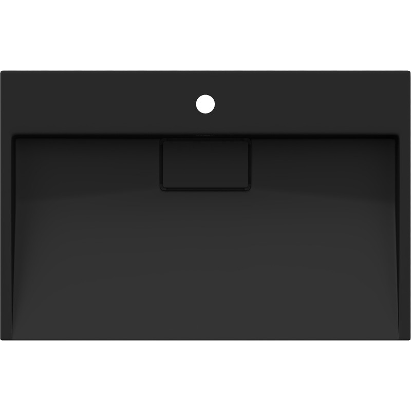 Mexen Ava Aufgesetztes Waschbecken aus Konglomerat 1/O 70 x 46 cm, schwarz - 23017071