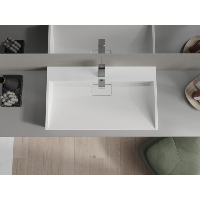 Mexen Ava Aufsatzwaschbecken aus Konglomerat 1/O 80 x 46 cm, weiß - 23018001
