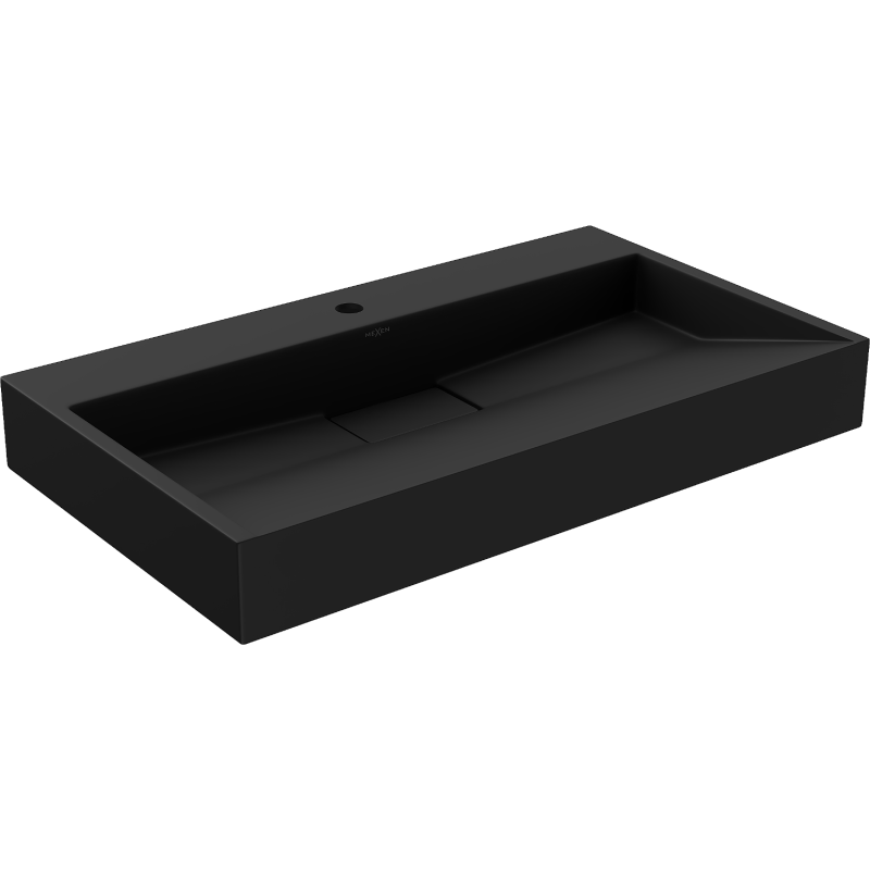 Mexen Ava Aufsatzwaschbecken aus Konglomerat 1/O 80 x 46 cm, schwarz - 23018071