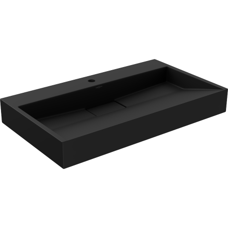 Mexen Ava Aufsatzwaschbecken aus Konglomerat 1/O 80 x 46 cm, schwarz - 23018071