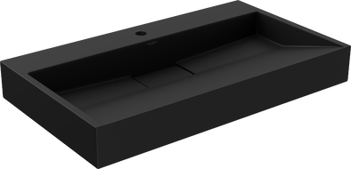 Mexen Ava Aufsatzwaschbecken aus Konglomerat 1/O 80 x 46 cm, schwarz - 23018071