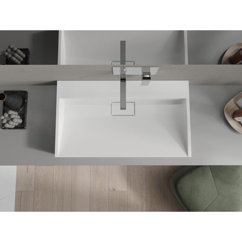 Mexen Ava Aufsatzwaschbecken aus Konglomerat B/O 80 x 46 cm, weiß - 23018000