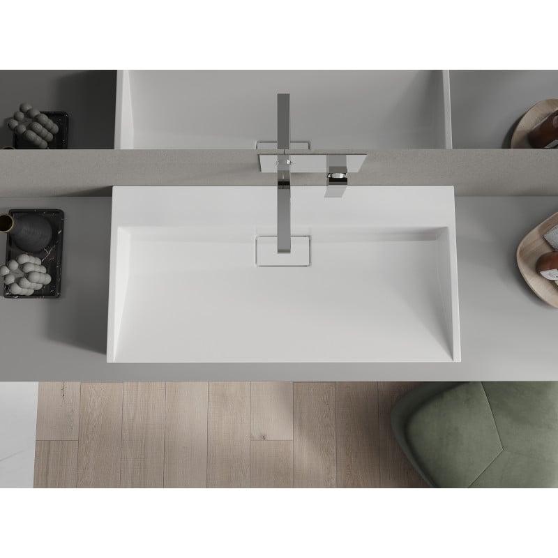 Mexen Ava Aufsatzwaschbecken aus Konglomerat B/O 90 x 46 cm, weiß - 23019000