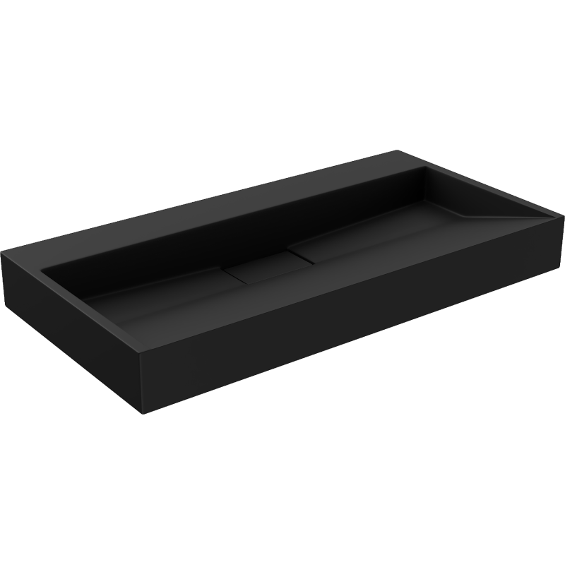 Mexen Ava Aufbauwaschbecken aus Konglomerat B/O 90 x 46 cm, schwarz - 23019070
