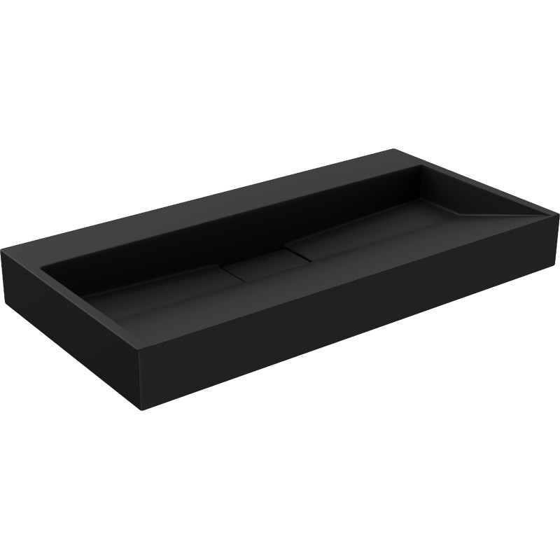 Mexen Ava Aufsatzwaschbecken aus Conglomerat B/O 90 x 46 cm, schwarz - 23019070