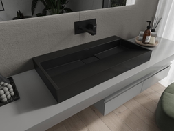 Mexen Ava Aufsatzwaschbecken aus Konglomerat B/O 90 x 46 cm, schwarz - 23019070